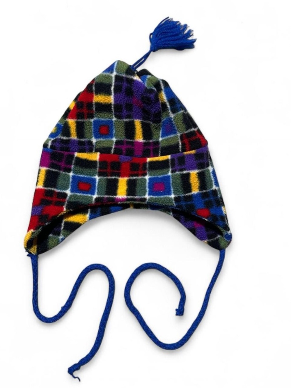Vintage Markley Headgear Multicolor Colorful Fleece Hat One Size Retro Winter